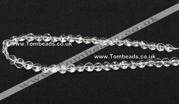 CCC237 10*10mm faceted heart grade AB natural white crystal beads