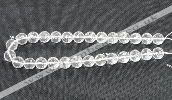 CCC255 15.5 inches 14mm faceted round grade A natural white crystal beads