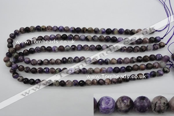 CCG52 15.5 inches 8mm faceted round natural charoite beads