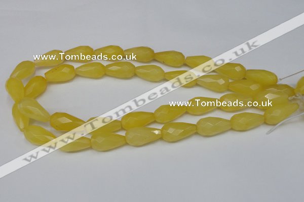 CCN202 15.5 inches 12*22mm faceted teardrop candy jade beads