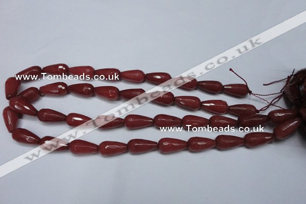 CCN2149 15.5 inches 10*20mm faceted teardrop candy jade beads