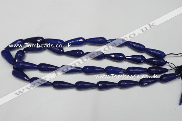 CCN2152 15.5 inches 10*25mm faceted teardrop candy jade beads