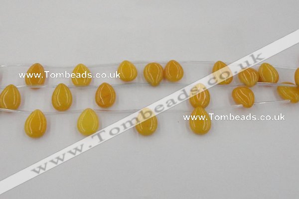 CCN2678 Top-drilled 13*18mm flat teardrop candy jade beads