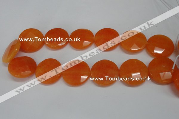 CCN281 15.5 inches 30mm faceted coin candy jade beads wholesale