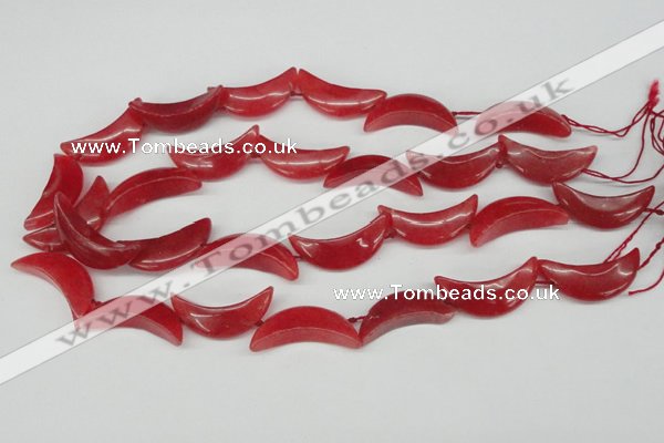 CCN417 15.5 inches 8*30mm curved moon candy jade beads wholesale