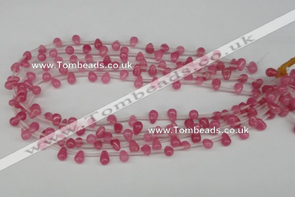 CCN434 15.5 inches Top-drilled 6*9mm teardrop candy jade beads