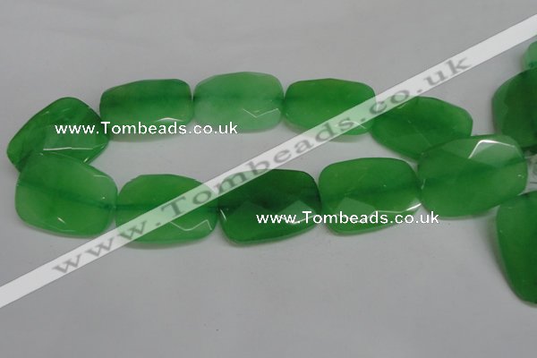 CCN713 15.5 inches 30*40mm faceted trapezoid candy jade beads