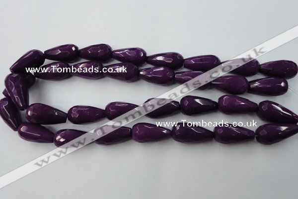 CCN991 15.5 inches 13*25mm faceted teardrop candy jade beads