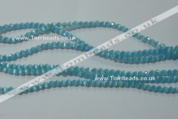 CCT324 15 inches 4mm faceted round cats eye beads wholesale