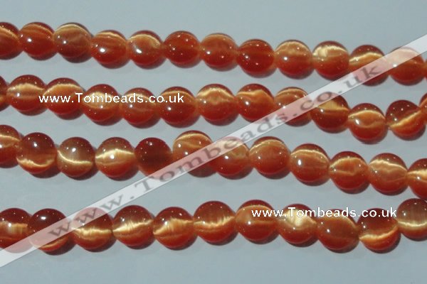 CCT514 15 inches 10mm flat round cats eye beads wholesale