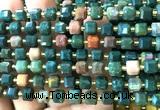CCU1382 15 inches 6mm - 7mm faceted cube Indian bloodstone beads