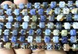 CCU1402 15 inches 6mm - 7mm faceted cube sunset dumortierite beads