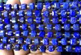 CCU1405 15 inches 6mm - 7mm faceted cube lapis lazuli beads