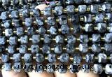 CCU1410 15 inches 6mm - 7mm faceted cube black labradorite beads