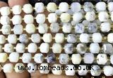 CCU1428 15 inches 6mm - 7mm faceted cube white opal beads