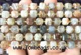 CCU1461 15 inches 8mm - 9mm faceted cube phantom quartz beads