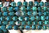 CCU1487 15 inches 8mm - 9mm faceted cube Indian bloodstone beads