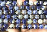 CCU1507 15 inches 8mm - 9mm faceted cube orange sodalite beads