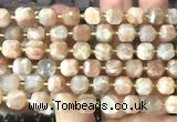 CCU1519 15 inches 8mm - 9mm faceted cube moonstone beads