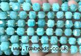 CCU1525 15 inches 8mm - 9mm faceted cube amazonite gemstone beads