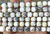 CCU1532 15 inches 8mm - 9mm faceted cube white opal beads