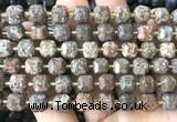 CCU1535 15 inches 8mm - 9mm faceted cube ocean agate beads