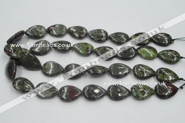 CDB218 15.5 inches 18*25mm flat teardrop natural dragon blood jasper beads