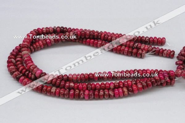 CDE07 15.5 inches 5*10mm rondelle dyed sea sediment jasper beads