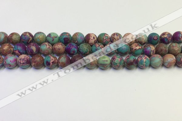 CDE1036 15.5 inches 6mm round matte sea sediment jasper beads