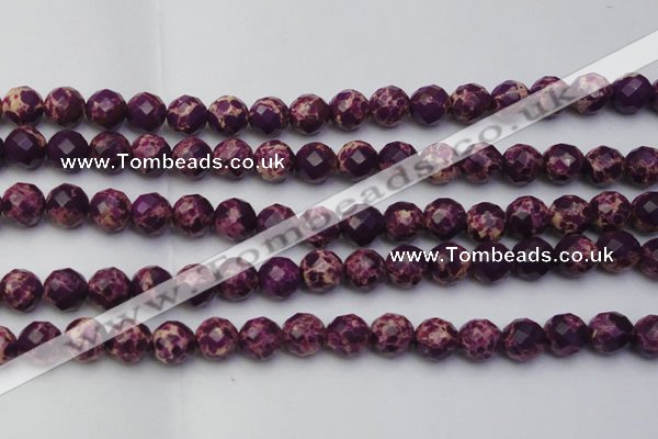 CDE2145 15.5 inches 16mm faceted round dyed sea sediment jasper beads