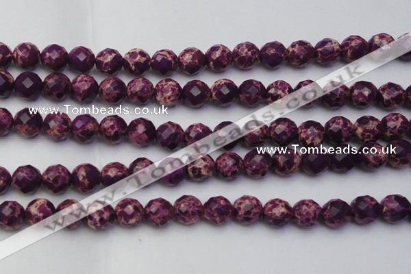 CDE2146 15.5 inches 18mm faceted round dyed sea sediment jasper beads