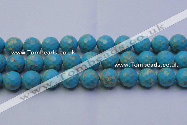 CDE2546 15.5 inches 22mm faceted round dyed sea sediment jasper beads