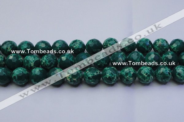 CDE2573 15.5 inches 18mm faceted round dyed sea sediment jasper beads