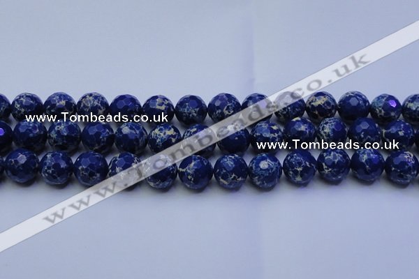 CDE2580 15.5 inches 16mm faceted round dyed sea sediment jasper beads