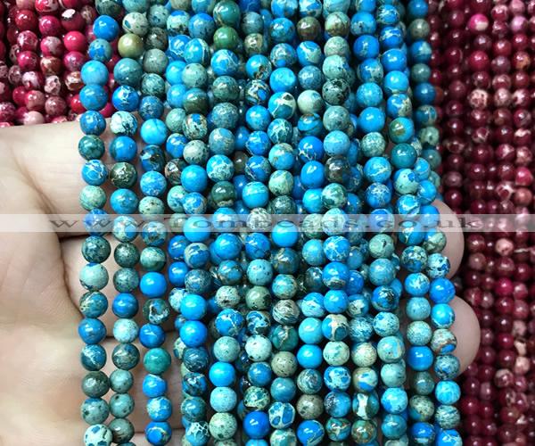 CDE3003 15 inches 4mm round sea sediment jasper beads wholesale