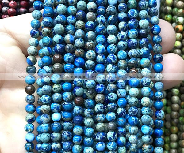 CDE3004 15 inches 4mm round sea sediment jasper beads wholesale