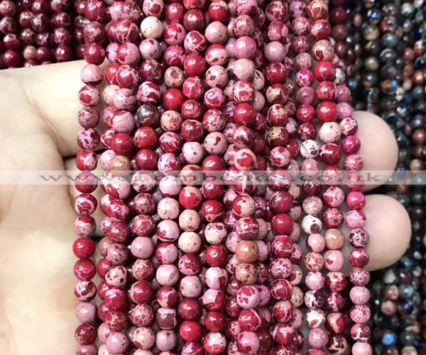 CDE3008 15 inches 4mm round sea sediment jasper beads wholesale