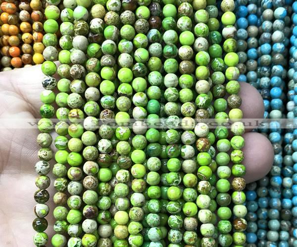 CDE3013 15 inches 4mm round sea sediment jasper beads wholesale