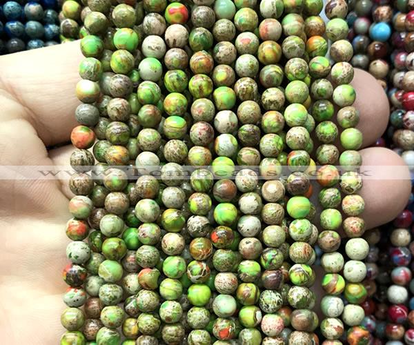 CDE3017 15 inches 4mm round sea sediment jasper beads wholesale