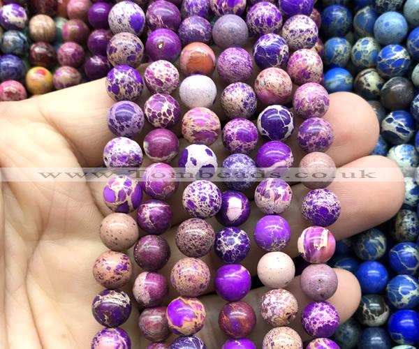 CDE3207 15 inches 8mm round sea sediment jasper beads wholesale