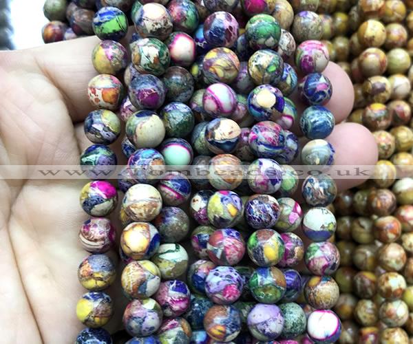 CDE3216 15 inches 8mm round sea sediment jasper beads wholesale