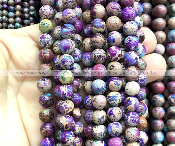 CDE3254 15 inches 8mm round sea sediment jasper beads wholesale