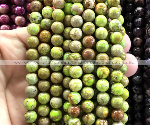 CDE3280 15 inches 8mm round sea sediment jasper beads wholesale