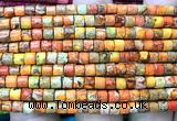 CDE3602 15 inches 4*4mm tube sea sediment jasper beads