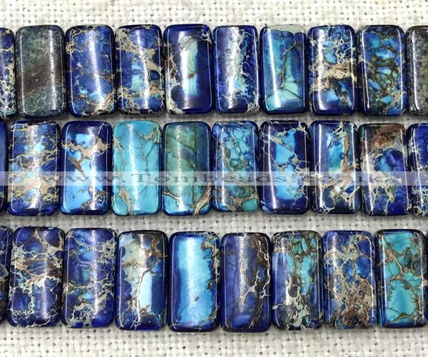 CDE3826 7.5 inches 10*20mm rectangle double drilled sea sediment jasper beads