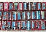 CDE3829 7.5 inches 10*20mm rectangle double drilled sea sediment jasper beads