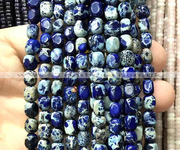 CDE3911 15 inches 5*7mm nuggets sea sediment jasper beads