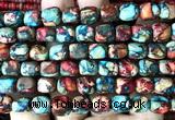 CDE3951 15 inches 7*9mm nuggets rainbow sea sediment jasper beads