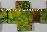 CDE954 15.5 inches 45*45mm cross dyed sea sediment jasper beads