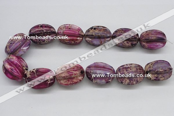 CDI37 16 inches 25*33mm star fruit shaped dyed imperial jasper beads